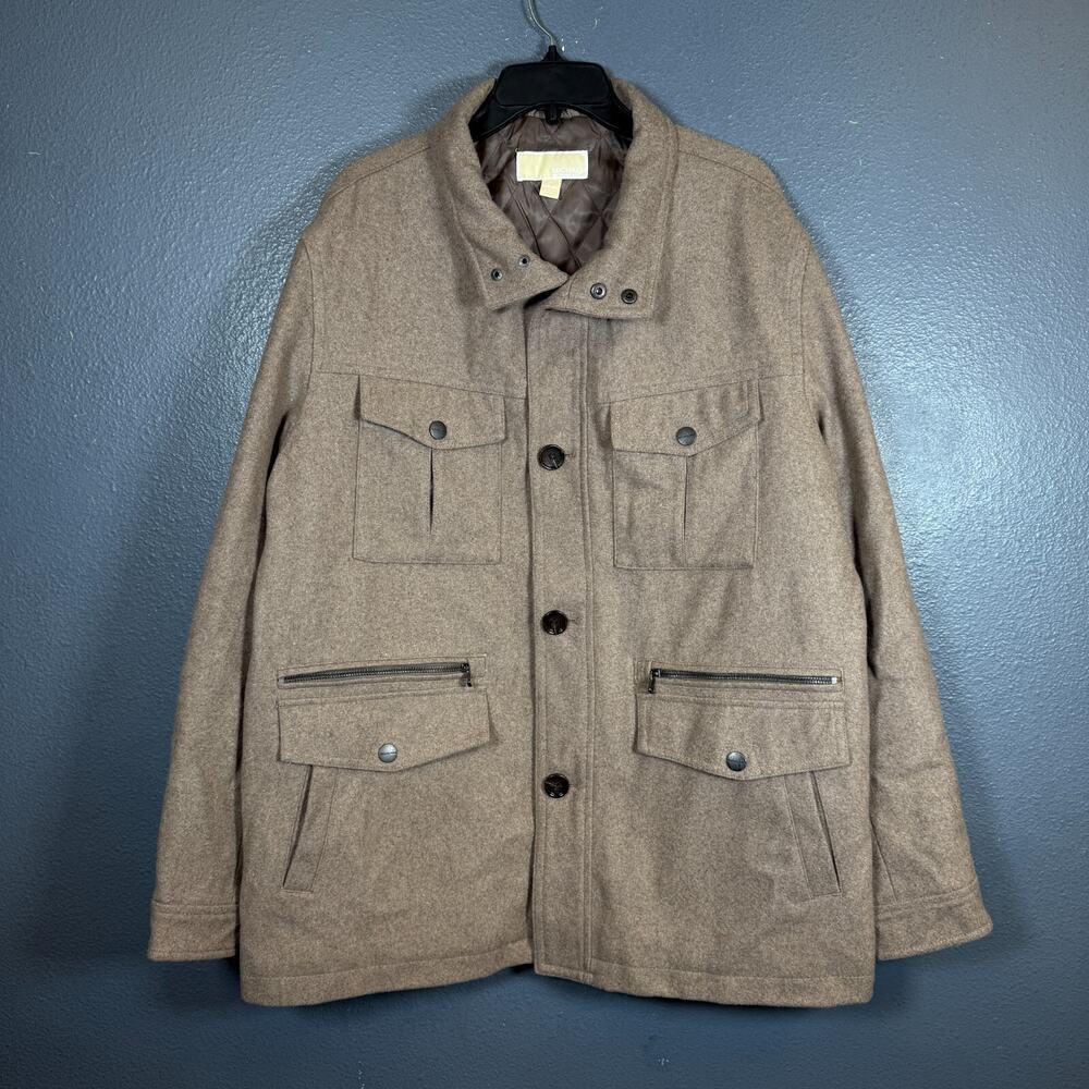 Michael Kors XL men’s beige wool/polyester coat jacket overcoat